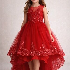 Elegant Red Kids Dress